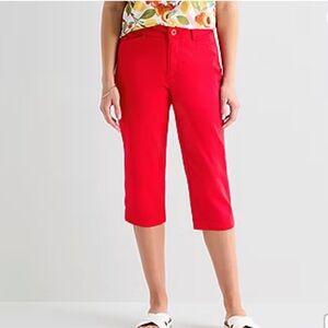 St John’s Bay Bright Red Capri Pants Sz 8P